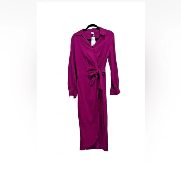 knee length dresses for ladies Organic linen wrap dress Mika – BalticLinen main image 0